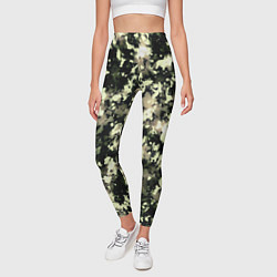 Леггинсы женские Пятнистый чёрно-бежевый, цвет: 3D-принт — фото 2