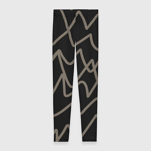 Женские легинсы Кривые рукописные линии чёрно-коричневый / 3D-принт – фото 1