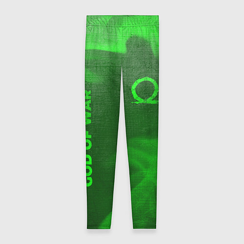 Женские легинсы God of War - green gradient вертикально / 3D-принт – фото 1