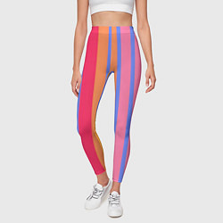 Леггинсы женские Теплые цветные полосы, цвет: 3D-принт — фото 2
