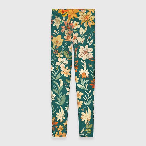 Женские легинсы Нежный цветочный паттерн / 3D-принт – фото 1