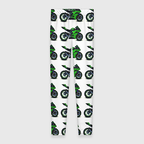Женские легинсы Motorbike green / 3D-принт – фото 1