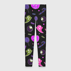 Женские легинсы Halloween pink black pumpkin