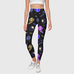 Леггинсы женские Halloween blue black pumpkin, цвет: 3D-принт — фото 2