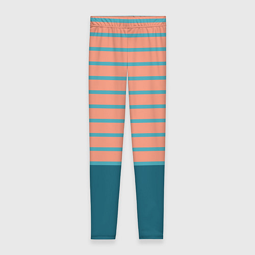 Женские легинсы Полосатый мандариновый морской рассвет / 3D-принт – фото 1