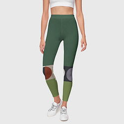 Леггинсы женские Луна Малевича сосновый зеленый, цвет: 3D-принт — фото 2