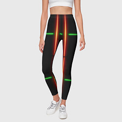 Леггинсы женские Neon green black red line, цвет: 3D-принт — фото 2