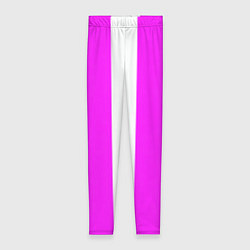 Леггинсы женские Color white pink line, цвет: 3D-принт