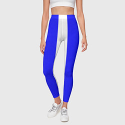 Леггинсы женские Color white blue line, цвет: 3D-принт — фото 2