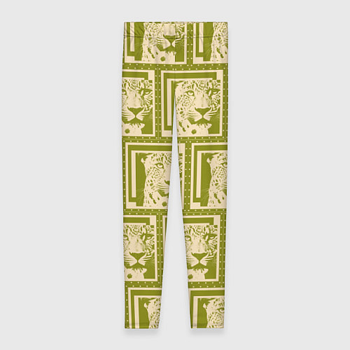 Женские легинсы Леопард в оливковом / 3D-принт – фото 1