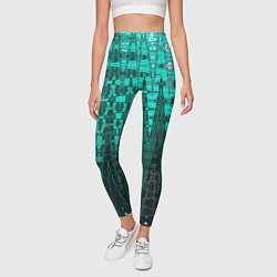 Леггинсы женские Нефритовый зелёный абстракция, цвет: 3D-принт — фото 2
