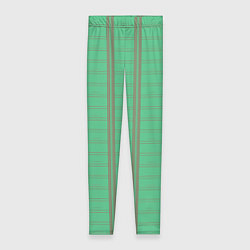 Женские легинсы Color green cage brown stripes