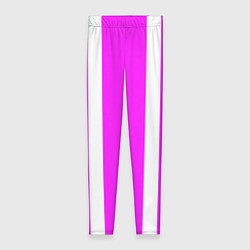 Леггинсы женские Color white pink stripes, цвет: 3D-принт