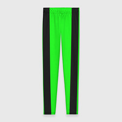 Женские легинсы Color black and green stripes