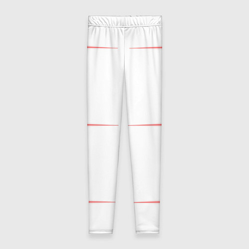 Женские легинсы Color white red stripes / 3D-принт – фото 1