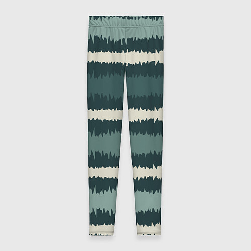 Женские легинсы Полосы зигзагообразные зеленые / 3D-принт – фото 1