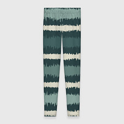 Женские легинсы Полосы зигзагообразные зеленые