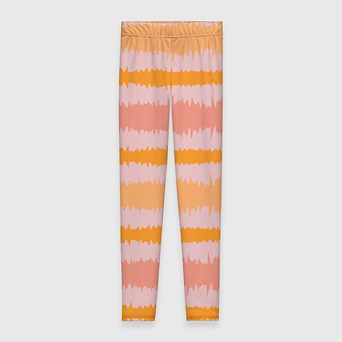 Женские легинсы Полосы зигзагообразные оранжево-розовые / 3D-принт – фото 1
