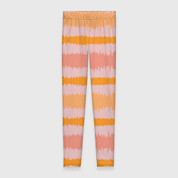 Женские легинсы Полосы зигзагообразные оранжево-розовые