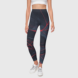 Леггинсы женские Мраморные узоры из переплетений красных линий, цвет: 3D-принт — фото 2