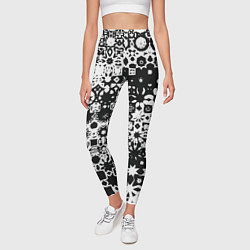 Леггинсы женские Черно-белая метаморфоза, цвет: 3D-принт — фото 2