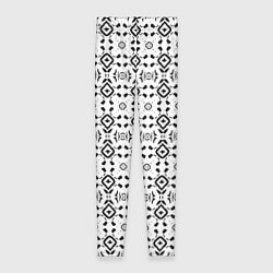 Леггинсы женские Черно-белый абстрактный узор, цвет: 3D-принт