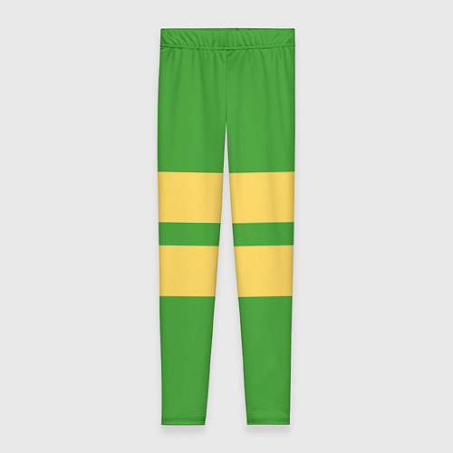 Женские легинсы Фриск андертейл - полоски на зеленом / 3D-принт – фото 1