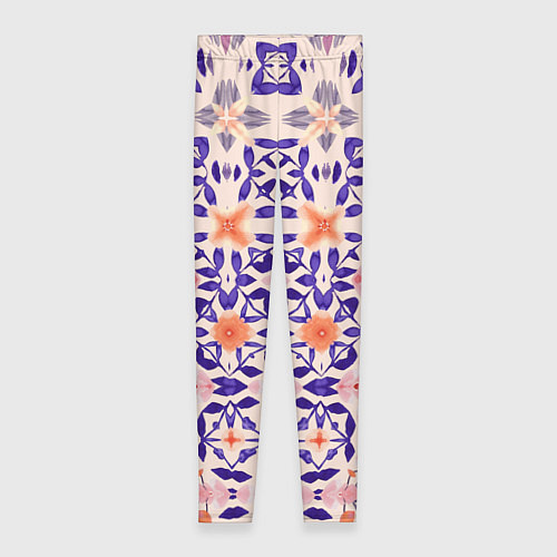 Женские легинсы Цветочная метаморфоза фиолетово-розовая / 3D-принт – фото 1