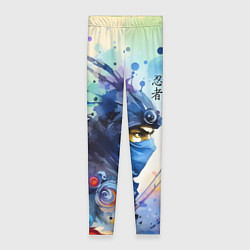 Женские легинсы Японский ниндзя - акварельный набросок