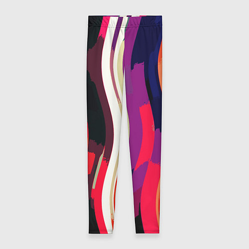 Женские легинсы Красный абстрактные волнистые полосы / 3D-принт – фото 1