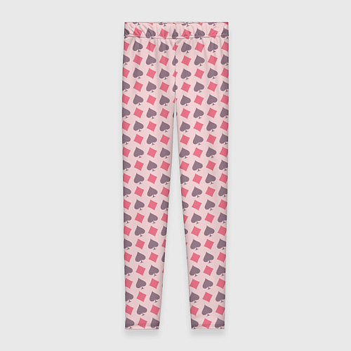 Женские легинсы Паттерн бубны и пики розовый / 3D-принт – фото 1