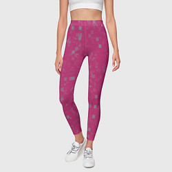 Леггинсы женские Color pink brown squares, цвет: 3D-принт — фото 2