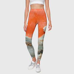 Леггинсы женские Японский пейзаж абстракция, цвет: 3D-принт — фото 2