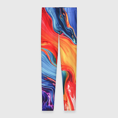 Женские легинсы Красно-синие масляные краски смешение абстракция / 3D-принт – фото 1
