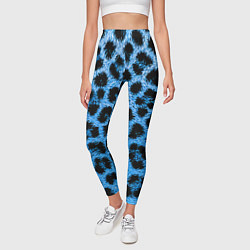 Леггинсы женские Леопардовый голубой, цвет: 3D-принт — фото 2