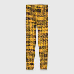 Леггинсы женские Текстура мешковина горчичный, цвет: 3D-принт