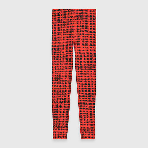 Женские легинсы Мешковина красная имитация / 3D-принт – фото 1
