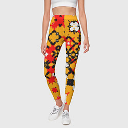Леггинсы женские Красно-желтая геометрическая абстракция, цвет: 3D-принт — фото 2
