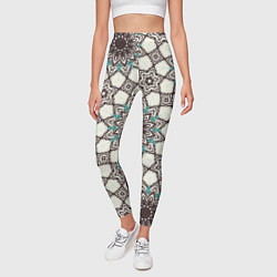 Леггинсы женские Калейдоскоп из цветочных звезд, цвет: 3D-принт — фото 2