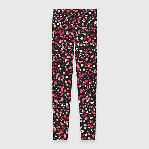 Женские легинсы Красно-розовые крапинки / 3D-принт – фото 1
