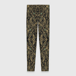 Леггинсы женские Славяно - русский орнамент узоры с позолотой, цвет: 3D-принт