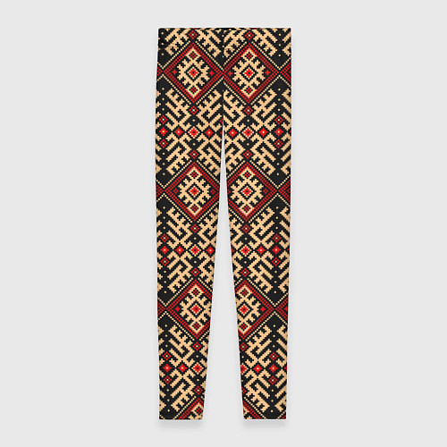 Женские легинсы Славянский вышивной орнамент макошь / 3D-принт – фото 1