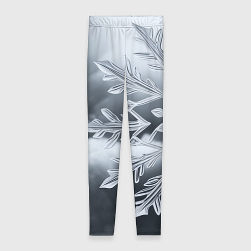 Женские легинсы Снежинка на черно белое / 3D-принт – фото 1