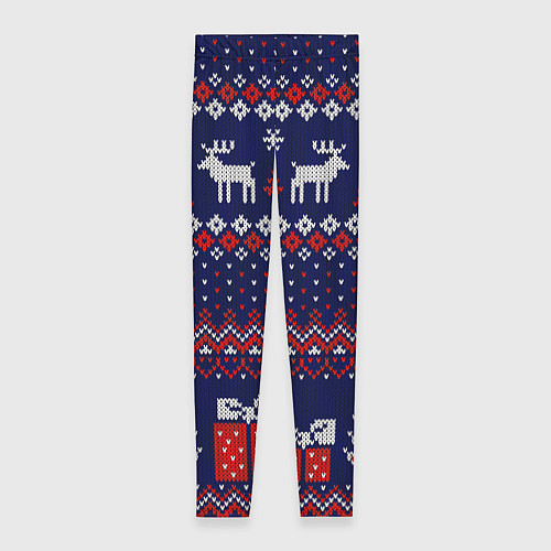 Женские легинсы Новогодний вязаный паттерн / 3D-принт – фото 1