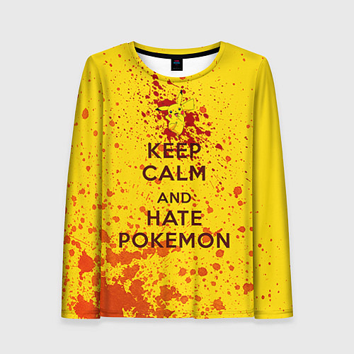 Женский лонгслив Keep Calm & Hate Pokemons / 3D-принт – фото 1