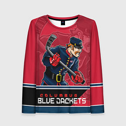 Лонгслив женский Columbus Blue Jackets, цвет: 3D-принт