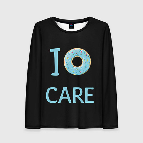 Женский лонгслив I Donut care / 3D-принт – фото 1