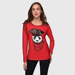 Лонгслив женский Панда пират, цвет: 3D-принт — фото 2