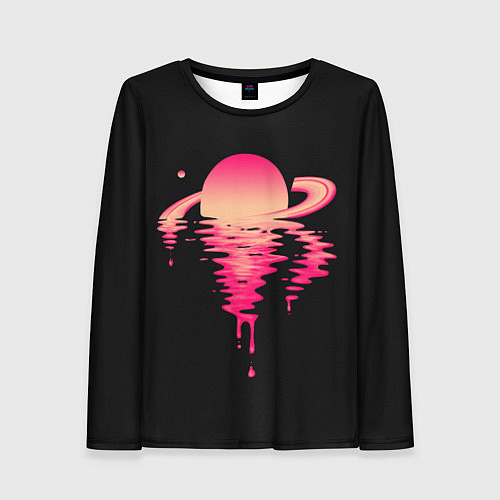 Женский лонгслив Отражение Сатурна / 3D-принт – фото 1