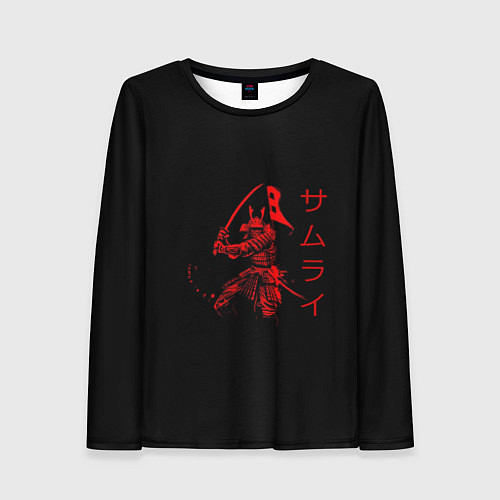 Женский лонгслив Японские иероглифы - самурай / 3D-принт – фото 1